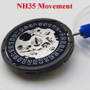 Planet Gates NH35 Movement High Accuracy Automatic Mechanical Watch Wrist Day Date Wristwatches Wrist 3.0or3.8 clock Crown