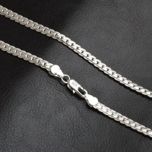 Planet Gates Nice 925 Sterling Silver 6MM Full Sideways Chain Necklace For Women Men Fashion Jewelry Sets Wedding Gift