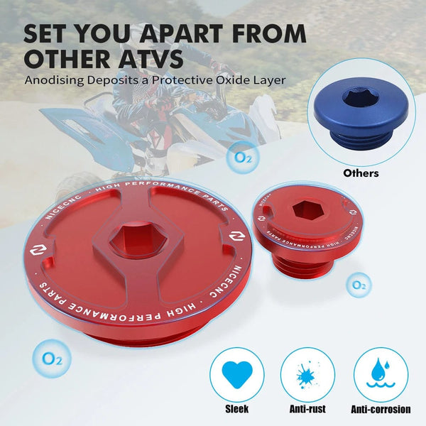 Planet Gates NICECNC ATV Engine Cover Cap Plug Kit For YAMAHA Raptor 700 2006-2024 700R Raptor 660 2001-2005 YFZ450R 2014–24 YXZ1000R YZ250F