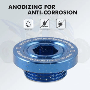 Planet Gates NICECNC Oil Filler Cap For Yamaha Raptor 700 700R 2006-2024 Engine Oil Drain Plug Sump Nut Wolverine X4 YZF R1 ATV Accessories