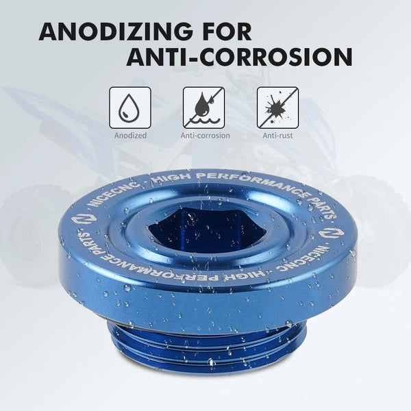 Planet Gates NICECNC Oil Filler Cap For Yamaha Raptor 700 700R 2006-2024 Engine Oil Drain Plug Sump Nut Wolverine X4 YZF R1 ATV Accessories