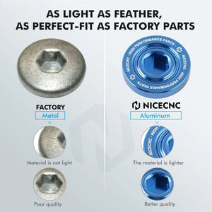 Planet Gates NICECNC Oil Filler Cap For Yamaha Raptor 700 700R 2006-2024 Engine Oil Drain Plug Sump Nut Wolverine X4 YZF R1 ATV Accessories