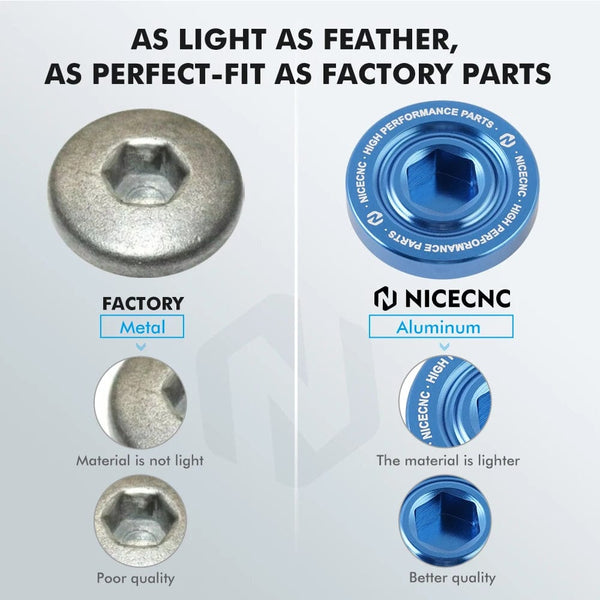 Planet Gates NICECNC Oil Filler Cap For Yamaha Raptor 700 700R 2006-2024 Engine Oil Drain Plug Sump Nut Wolverine X4 YZF R1 ATV Accessories