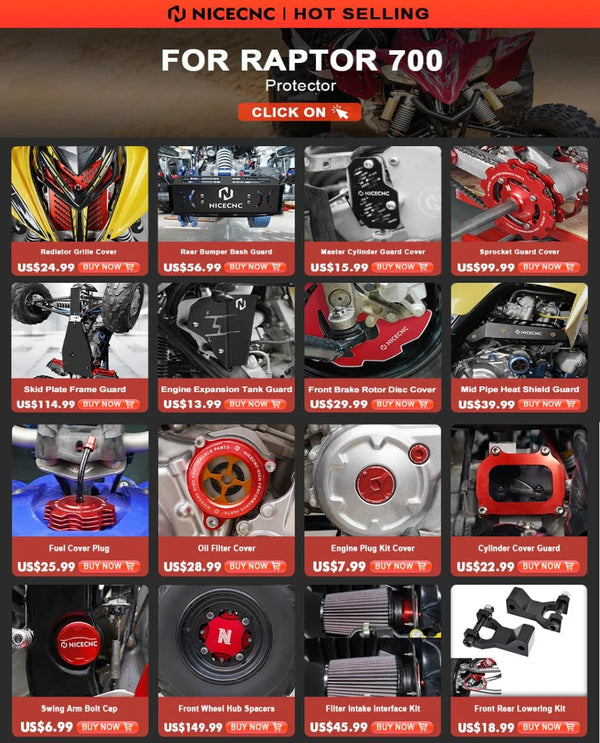 Planet Gates NICECNC Oil Filler Cap For Yamaha Raptor 700 700R 2006-2024 Engine Oil Drain Plug Sump Nut Wolverine X4 YZF R1 ATV Accessories