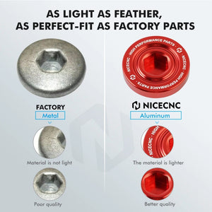 Planet Gates NICECNC Oil Filler Cap For Yamaha Raptor 700 700R 2006-2024 Engine Oil Drain Plug Sump Nut Wolverine X4 YZF R1 ATV Accessories