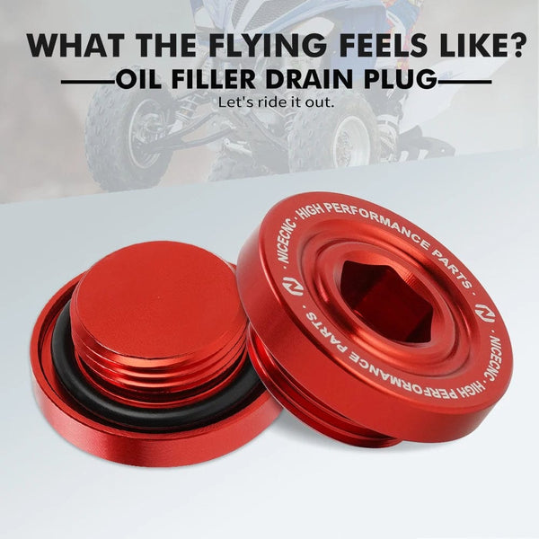 Planet Gates NICECNC Oil Filler Cap For Yamaha Raptor 700 700R 2006-2024 Engine Oil Drain Plug Sump Nut Wolverine X4 YZF R1 ATV Accessories