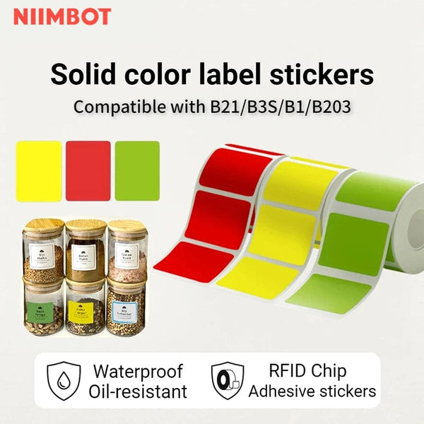 Planet Gates Niimbot B21/B1/B3S Thermal Label Sticker Paper Printable White 20-50mm Width Clothing Tag Commodity Price Food Self-Adhesive