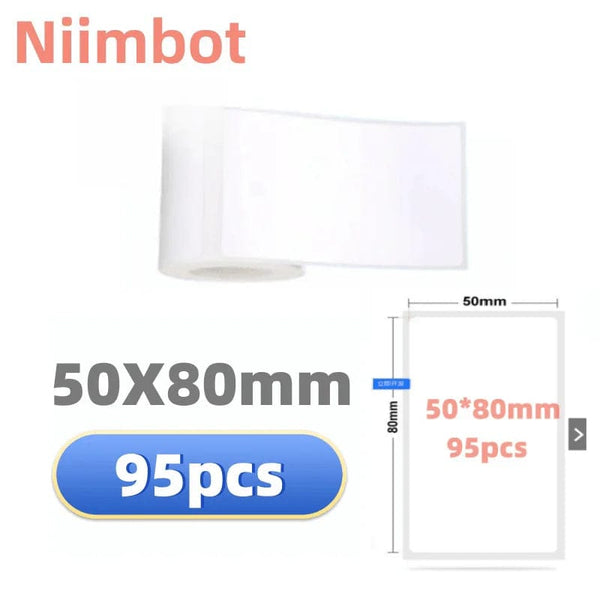 Planet Gates Niimbot B21/B1/B3S Thermal Label Sticker Paper Printable White 20-50mm Width Clothing Tag Commodity Price Food Self-Adhesive