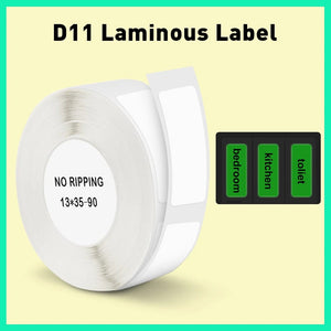 Planet Gates Niimbot D11 Label Paper Luminous Label Sticker 13*35mm for Niimbot D110 D11 Labeling Machine Self Adhesive Paper to Print Tape