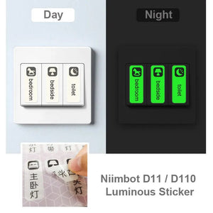 Planet Gates Niimbot D11 Label Paper Luminous Label Sticker 13*35mm for Niimbot D110 D11 Labeling Machine Self Adhesive Paper to Print Tape