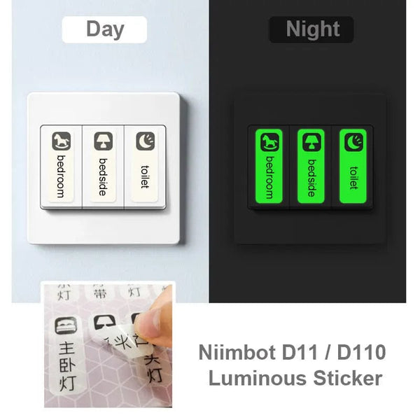 Planet Gates Niimbot D11 Label Paper Luminous Label Sticker 13*35mm for Niimbot D110 D11 Labeling Machine Self Adhesive Paper to Print Tape