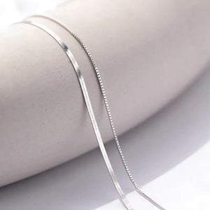 Planet Gates NK172 Silver 2023 S925 Silver Double Layer Box Chain Snake Clavicle Chain Necklace Female Fashion Hip-hop Retro Unique Design Fine Jewelry