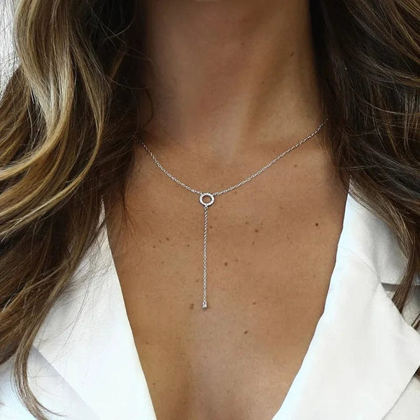 Planet Gates NK188 Silver S925 Sterling Silver Double-Deck Circle Zircon Pendant Long O-Chain Choker Necklace 2024 Spring Women Wedding Fine Jewelry