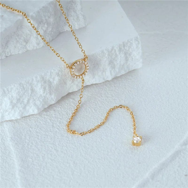 Planet Gates NK188 Silver S925 Sterling Silver Double-Deck Circle Zircon Pendant Long O-Chain Choker Necklace 2024 Spring Women Wedding Fine Jewelry