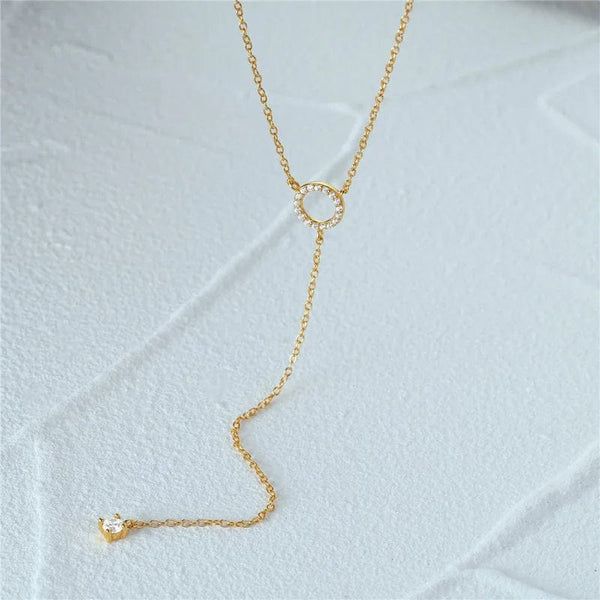 Planet Gates NK188 Silver S925 Sterling Silver Double-Deck Circle Zircon Pendant Long O-Chain Choker Necklace 2024 Spring Women Wedding Fine Jewelry