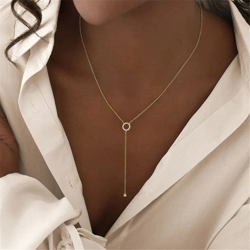 Planet Gates NK188 Silver S925 Sterling Silver Double-Deck Circle Zircon Pendant Long O-Chain Choker Necklace 2024 Spring Women Wedding Fine Jewelry
