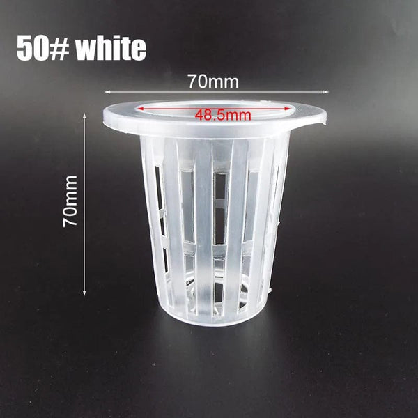 Planet Gates NO.45 black 55mm 50pcs Hydroponic Soilless Mesh Net basket Plant veg Grow Nursery Cup Pot Sponge tray Aeroponic Veg Planter Clone Colonization q1