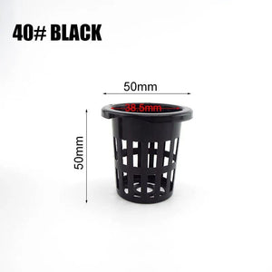 Planet Gates NO.45 black 55mm 50pcs Hydroponic Soilless Mesh Net basket Plant veg Grow Nursery Cup Pot Sponge tray Aeroponic Veg Planter Clone Colonization q1