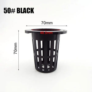 Planet Gates NO.45 black 55mm 50pcs Hydroponic Soilless Mesh Net basket Plant veg Grow Nursery Cup Pot Sponge tray Aeroponic Veg Planter Clone Colonization q1