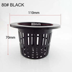 Planet Gates NO.45 black 55mm 50pcs Hydroponic Soilless Mesh Net basket Plant veg Grow Nursery Cup Pot Sponge tray Aeroponic Veg Planter Clone Colonization q1