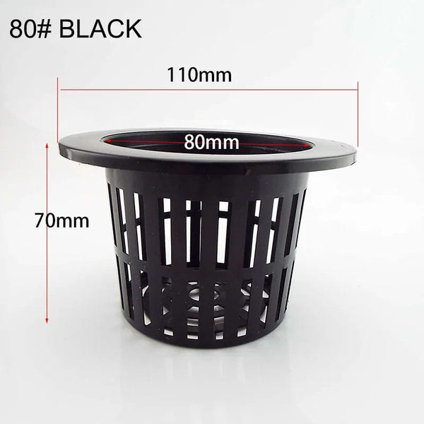 Planet Gates NO.45 black 55mm 50pcs Hydroponic Soilless Mesh Net basket Plant veg Grow Nursery Cup Pot Sponge tray Aeroponic Veg Planter Clone Colonization q1