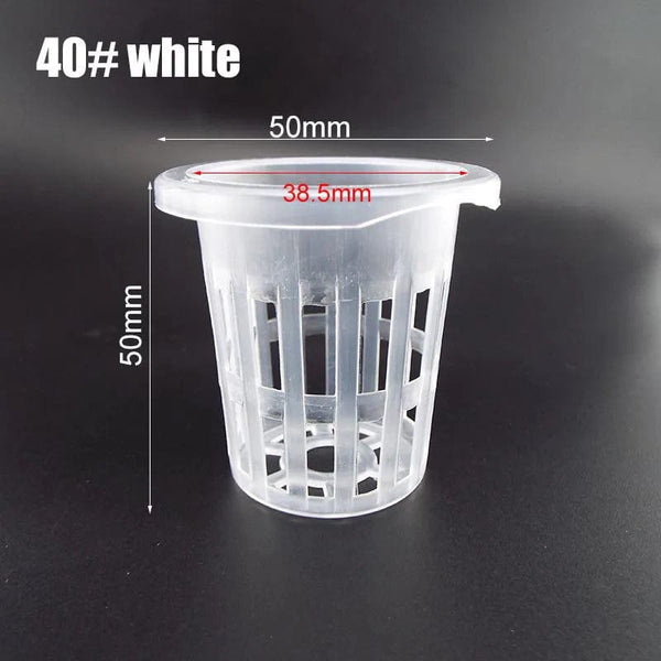 Planet Gates NO.45 black 55mm 50pcs Hydroponic Soilless Mesh Net basket Plant veg Grow Nursery Cup Pot Sponge tray Aeroponic Veg Planter Clone Colonization q1
