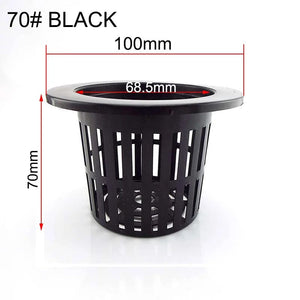 Planet Gates NO.45 black 55mm 50pcs Hydroponic Soilless Mesh Net basket Plant veg Grow Nursery Cup Pot Sponge tray Aeroponic Veg Planter Clone Colonization q1