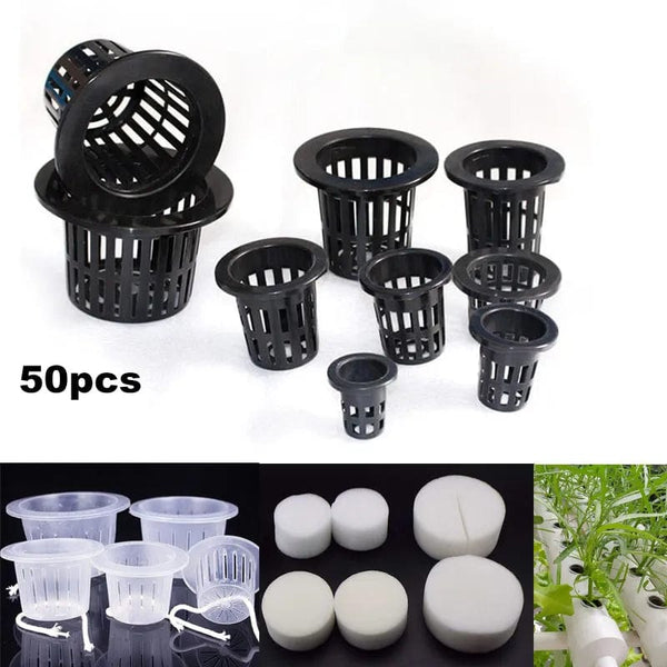 Planet Gates NO.45 black 55mm 50pcs Hydroponic Soilless Mesh Net basket Plant veg Grow Nursery Cup Pot Sponge tray Aeroponic Veg Planter Clone Colonization q1