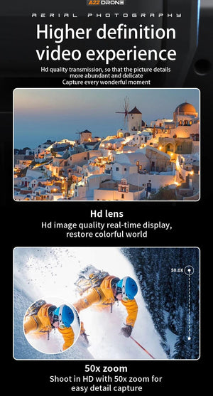 Planet Gates No Avoidance-1B-4K 2024 New A22 RC Drone 8K Professional Dual Camera Aerial 360° Quadcopter RC Obstacle Avoidance Optical Flow Aerial 4K Drone