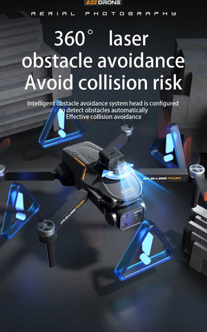 Planet Gates No Avoidance-1B-4K 2024 New A22 RC Drone 8K Professional Dual Camera Aerial 360° Quadcopter RC Obstacle Avoidance Optical Flow Aerial 4K Drone