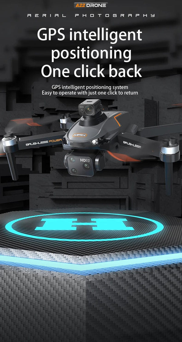 Planet Gates No Avoidance-1B-4K 2024 New A22 RC Drone 8K Professional Dual Camera Aerial 360° Quadcopter RC Obstacle Avoidance Optical Flow Aerial 4K Drone