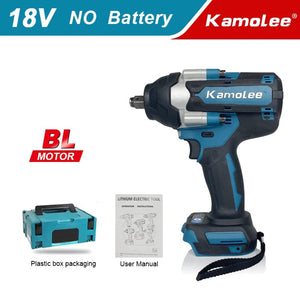 Planet Gates No BAT Plastic A / brazil / EU 【Super Torque】Kamolee 1800N.m  DTW700 Electric Impact Wrench High Torque 1/2 Inch Compatible With 18V Makita Battery