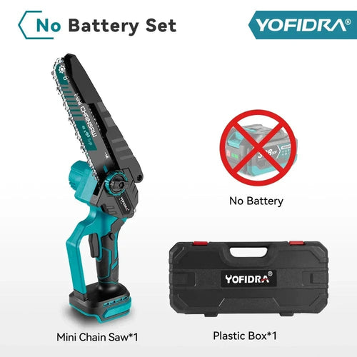 Planet Gates NO Battery / GERMANY YOFIDRA 8 Inch Brushless Electric Chainsaw Cordless Rechargeable Garden Woodworking Cutting Power Tools For Makita 18V Battery