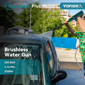 Planet Gates No Battery YOFIDRA 200Bar Brushless Electric High Pressure Washer Water Gun 6IN1 Cordless Car Washer Cleaning Garden For Makita 18V Battery