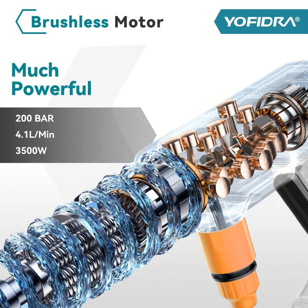 Planet Gates No Battery YOFIDRA 200Bar Brushless Electric High Pressure Washer Water Gun 6IN1 Cordless Car Washer Cleaning Garden For Makita 18V Battery