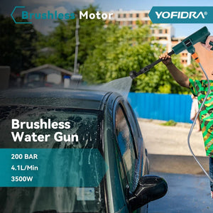 Planet Gates No Battery YOFIDRA 200Bar Brushless Electric High Pressure Washer Water Gun 6IN1 Cordless Car Washer Cleaning Garden For Makita 18V Battery