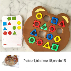 Planet Gates no box 1 Set Little Bear Geometry Matching Puzzle Puzzle Montessori Education Block Parent Child Interactive Board Game