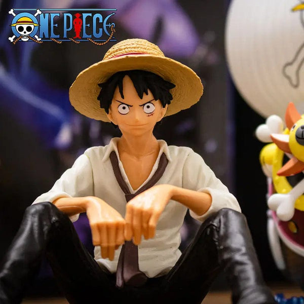 Planet Gates no box 12cm One Piece Anime Figure Luffy Sitting Position Action Figure PVC Model Collection Statue Figurine Doll Toy For Birthday Gift