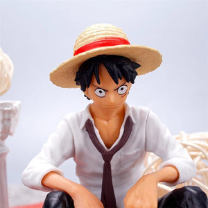 Planet Gates no box 12cm One Piece Anime Figure Luffy Sitting Position Action Figure PVC Model Collection Statue Figurine Doll Toy For Birthday Gift