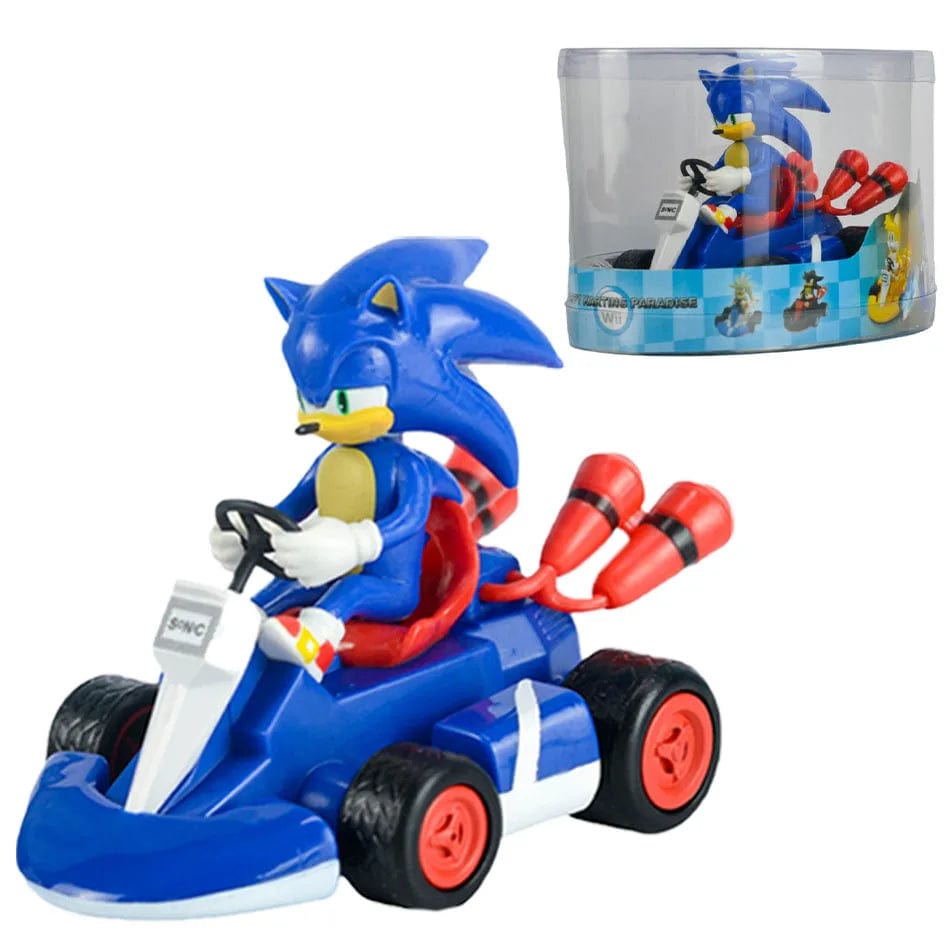 Planet Gates No box 3 / 12cm Anime Sonic the Hedgehog Pull Back Car Cartoon Figure Decoration Desktop Model Kart Children Toys Home Decor Kids Gift Party