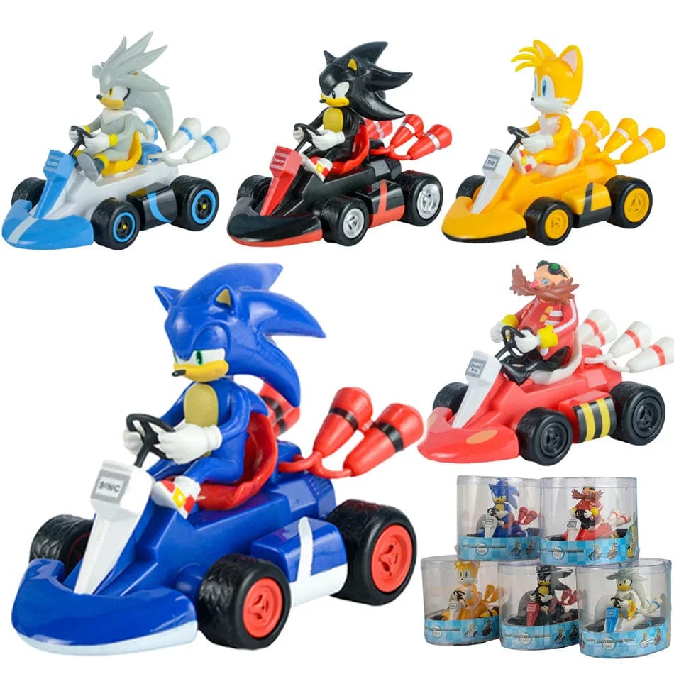 Planet Gates No box 3 / 12cm Anime Sonic the Hedgehog Pull Back Car Cartoon Figure Decoration Desktop Model Kart Children Toys Home Decor Kids Gift Party