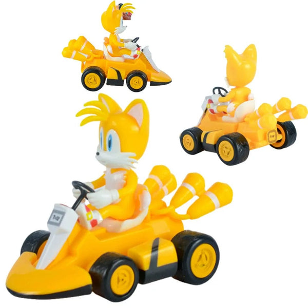 Planet Gates No box 3 / 12cm Anime Sonic the Hedgehog Pull Back Car Cartoon Figure Decoration Desktop Model Kart Children Toys Home Decor Kids Gift Party