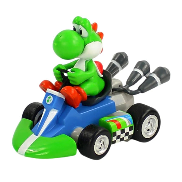 Planet Gates No box 6 Super Mario Pull Back Car Green Yoshi Donkey Kong Bowser Luigi Toad Princess Peach Action Figure Toys Anime Game Doll Kid Gifts