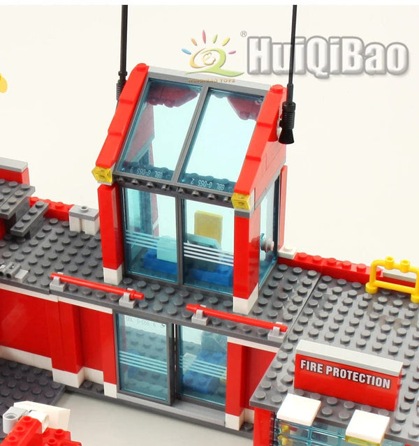 Planet Gates no box HUIQIBAO 756pcs Fire Station Model Building Blocks Truck Helicopter Firefighter Bricks City Educational Toys For Children Gift