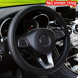 Planet Gates No Inner Ring Car Steering Wheel Cover PU Leather Embossed 3D Comfortable Soft Suitable For 37-38CM Outer Diameter Steering Wheel Car Accessories