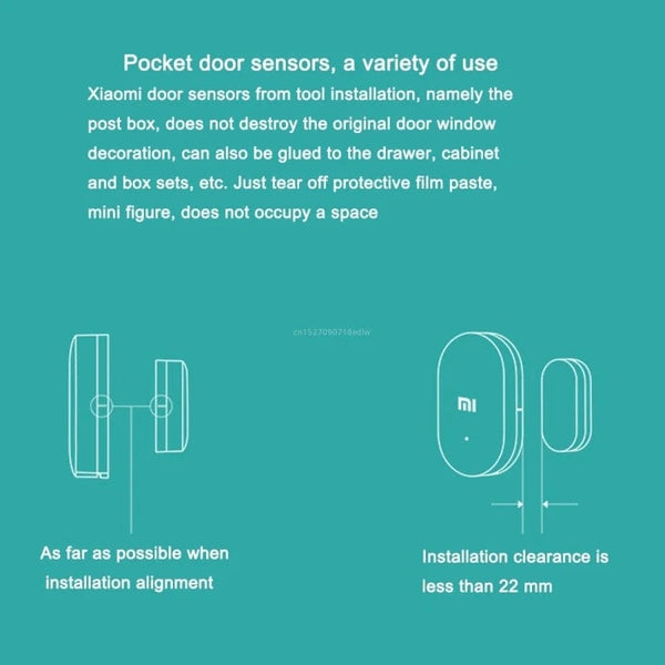 Planet Gates no package Xiaomi Door Window Sensor Pocket Size Xiaomi Smart Home Kits Alarm System Work with Gateway Mijia Mi Home App Without Package