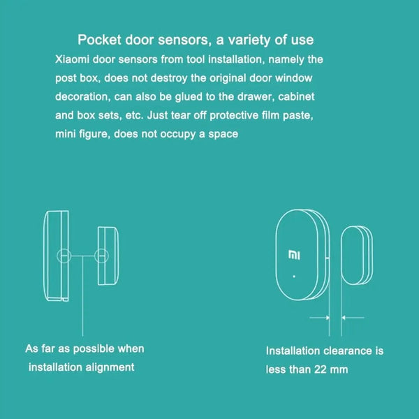 Planet Gates no package Xiaomi Door Window Sensor Pocket Size Xiaomi Smart Home Kits Alarm System Work with Gateway Mijia Mi Home App Without Package