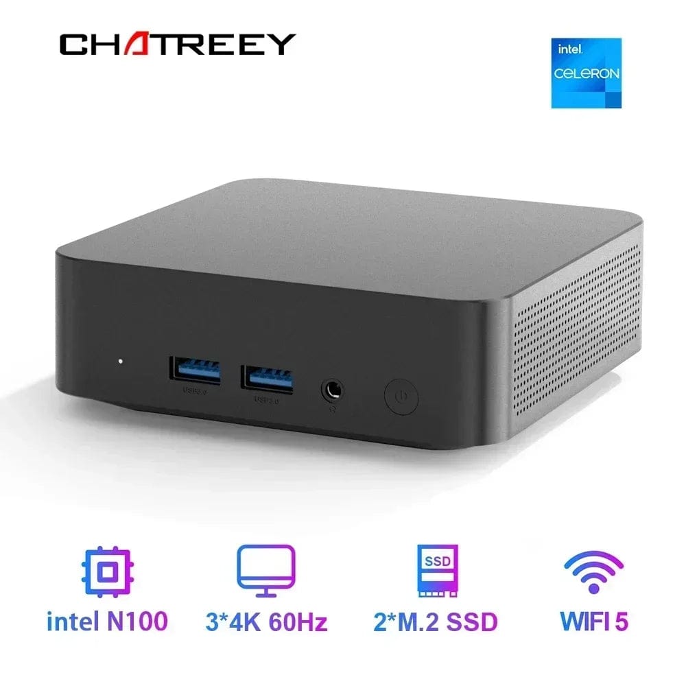 Planet Gates No RAM No Storage / N100 / EU | CHINA T9 Mini PC Intel Alder Lake N100 Windows 11 Ultra Small Pocket Computer Dual SSD Full Function Type-C 4K 60Hz RGB Output