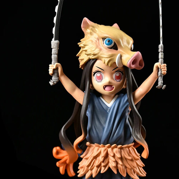 Planet Gates NO Retail Box / 19CM Demon Slayer Anime Figure Kimetsu No Yaiba 19CM Pig's Head Kamado Nezuko Figurine Manga PVC Model Cartoon Doll Children Kids