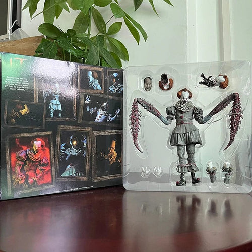 Planet Gates NO4-Pennywise / with box NECA Pennywise Joker Action Figure Toy Doll Horror Halloween Christmas Gift 18cm Bookshelf Ornament